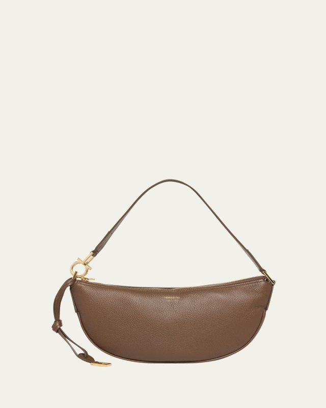 Smile Small Leather Hobo Bag